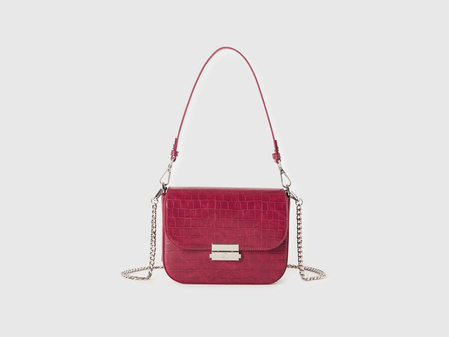 bolso be bag pequeño rojo con estampado de cocos
