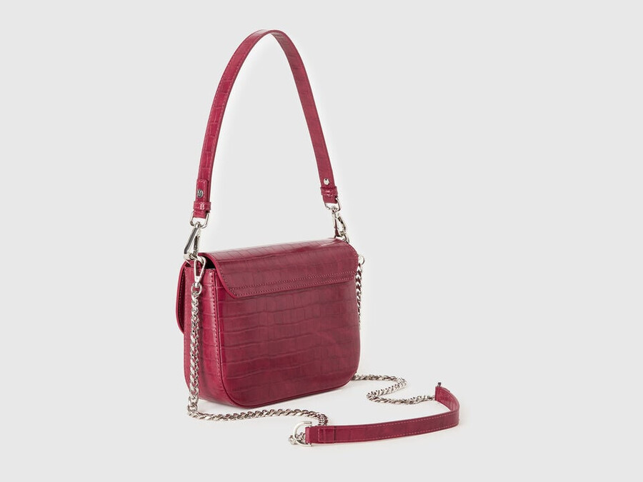 bolso be bag pequeño rojo con estampado de cocos