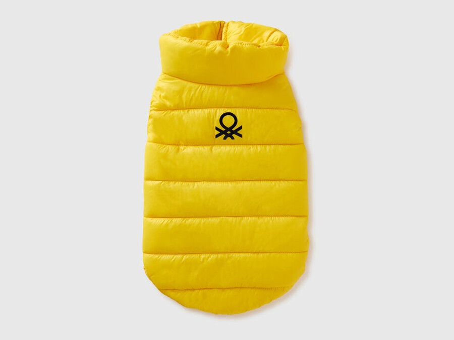 chaqueta acolchada amarilla para perros