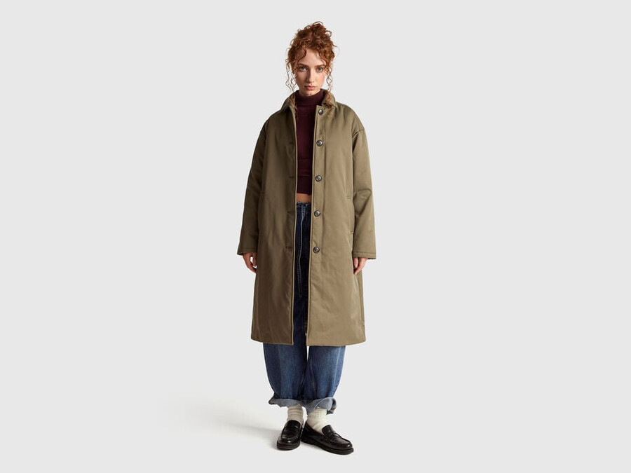 chaqueta larga con acolchado ligero
